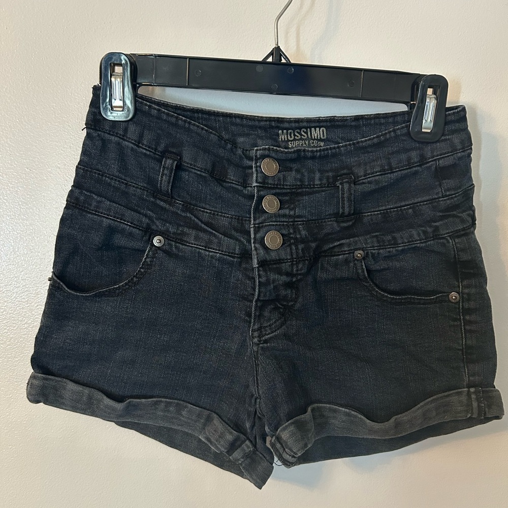 High Rise, Dark Cuffed Jean Shorts